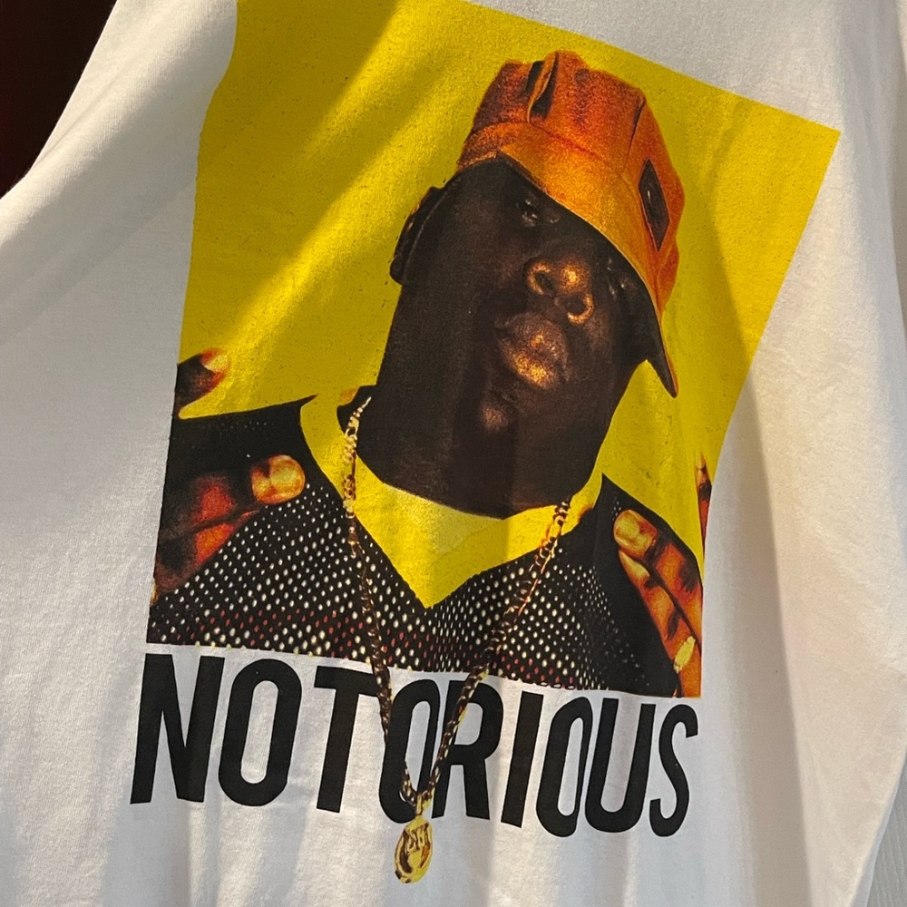 NWT Original Notorious BIG 2x White Tee with chain